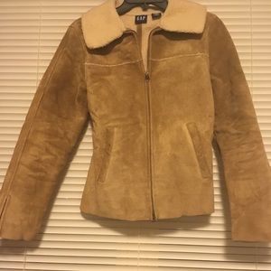 Suede jacket wool lined size small